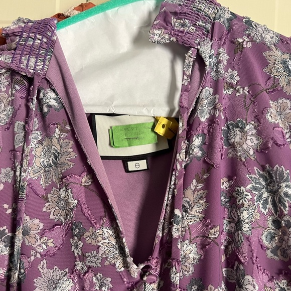 ALEXIS short puff sleeve Lavendar floral print maxi dress sz small - Picture 5 of 10